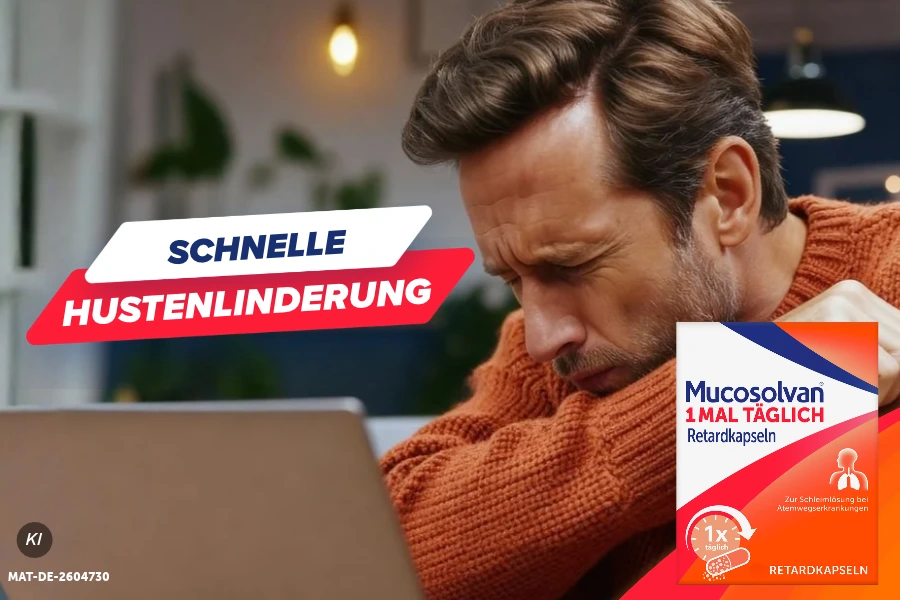 Mucosolvan Retardkapseln. Lindert den Hustenreiz.