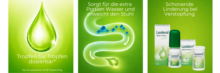 Sorgt für extra Portion Wasser und erweicht den Stuhl