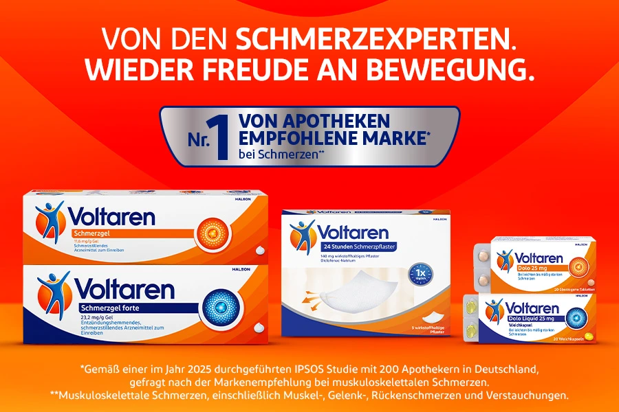 Von den Schmerzexperten - Wieder Freude an Bewegung. Nr. 1 von Apotheken empfohlene Marke bei Schmerzen.